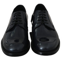 Dolce & Gabbana Elegant Blue Leather Derby Dress Shoes