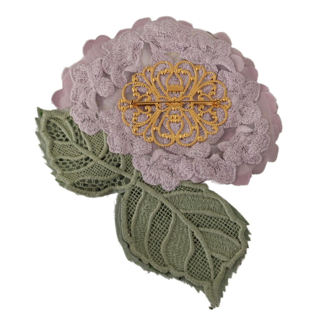 Dolce & Gabbana Elegant Purple Floral Silk Blend Brooch