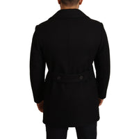 Dolce & Gabbana Elegant Black Double Breasted Trench Coat