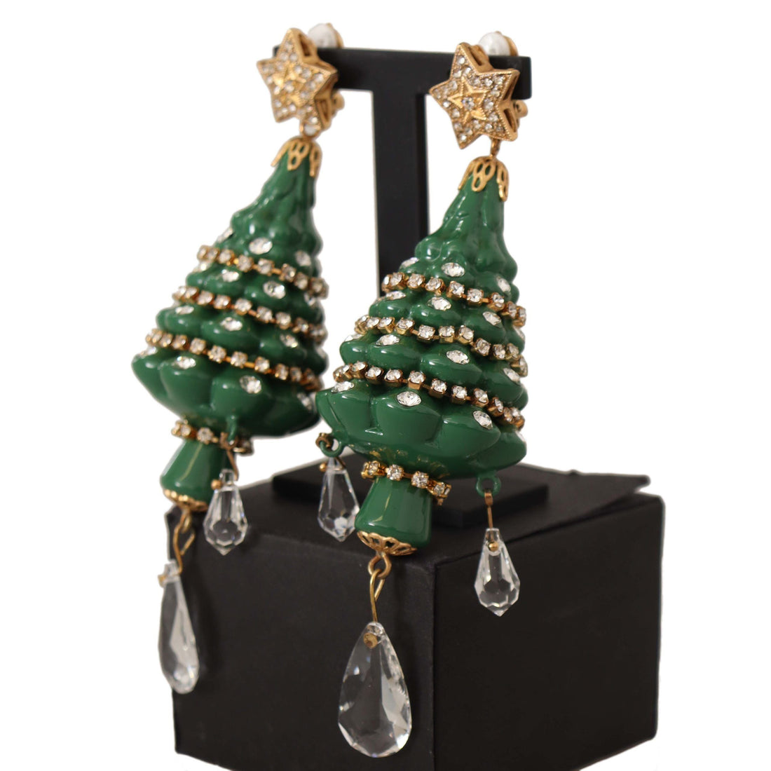 Dolce & Gabbana Enchanting Crystal Christmas Tree Clip-On Earrings