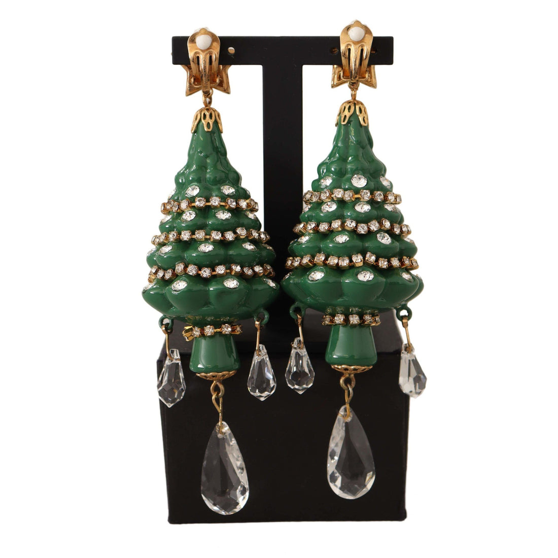 Dolce & Gabbana Enchanting Crystal Christmas Tree Clip-On Earrings