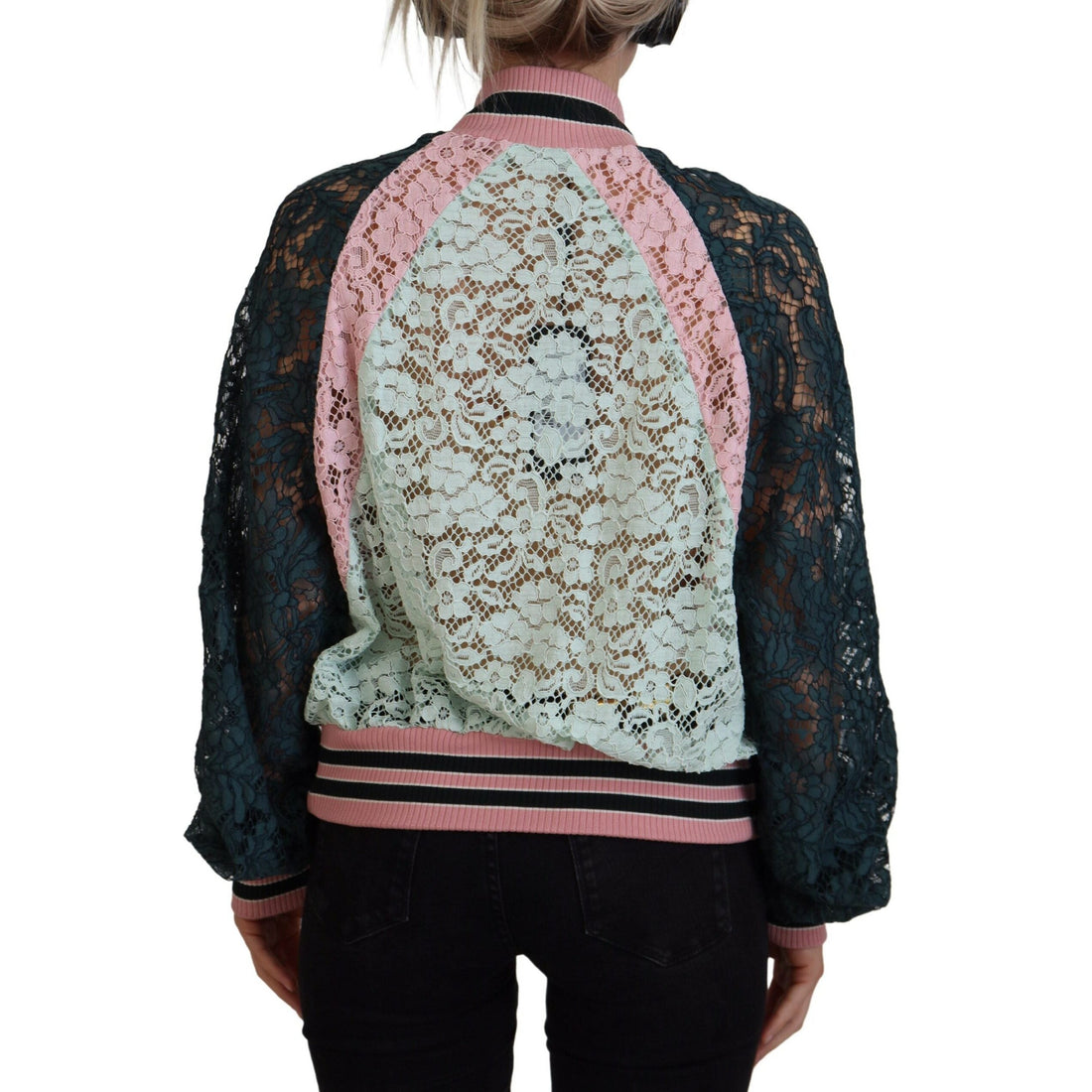 Dolce & Gabbana Elegant Floral Lace Bomber Jacket