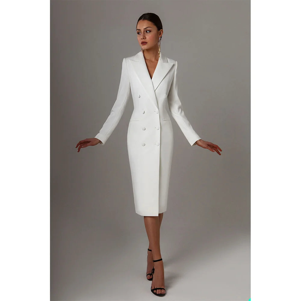 Women's Knee Length Blazer Suit Party Prom Gown Long Style Dress Customize Spring Fashion Office Lady Wear 1 Pcs