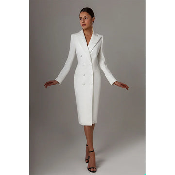 Women's Knee Length Blazer Suit Party Prom Gown Long Style Dress Customize Spring Fashion Office Lady Wear 1 Pcs