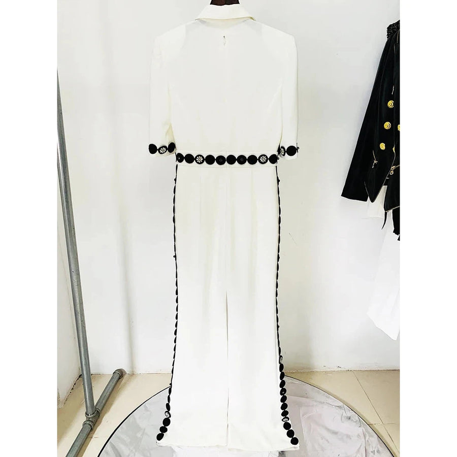 Newest 2024 High Street Women's Embroidered Beaded Jumpsuit