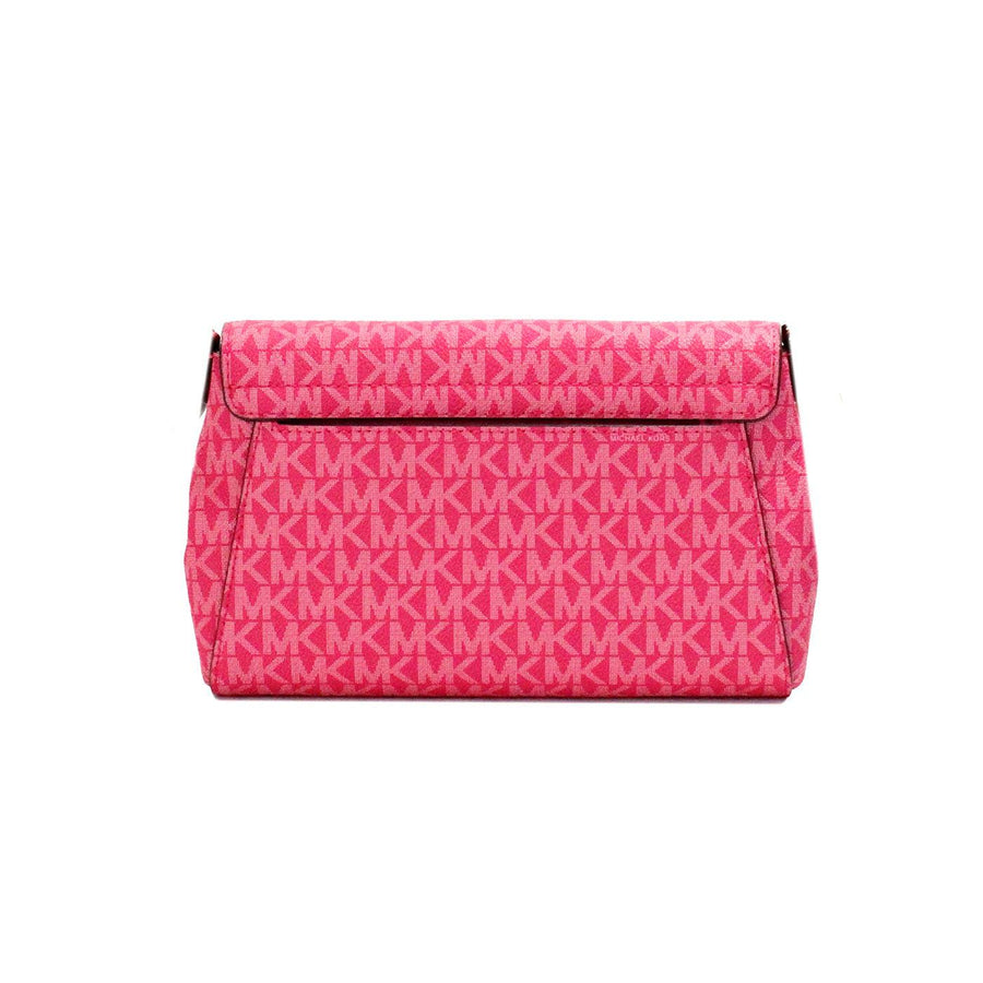 Michael Kors Jet Set Medium Electric Pink Convertible Pouchette Crossbody Bag