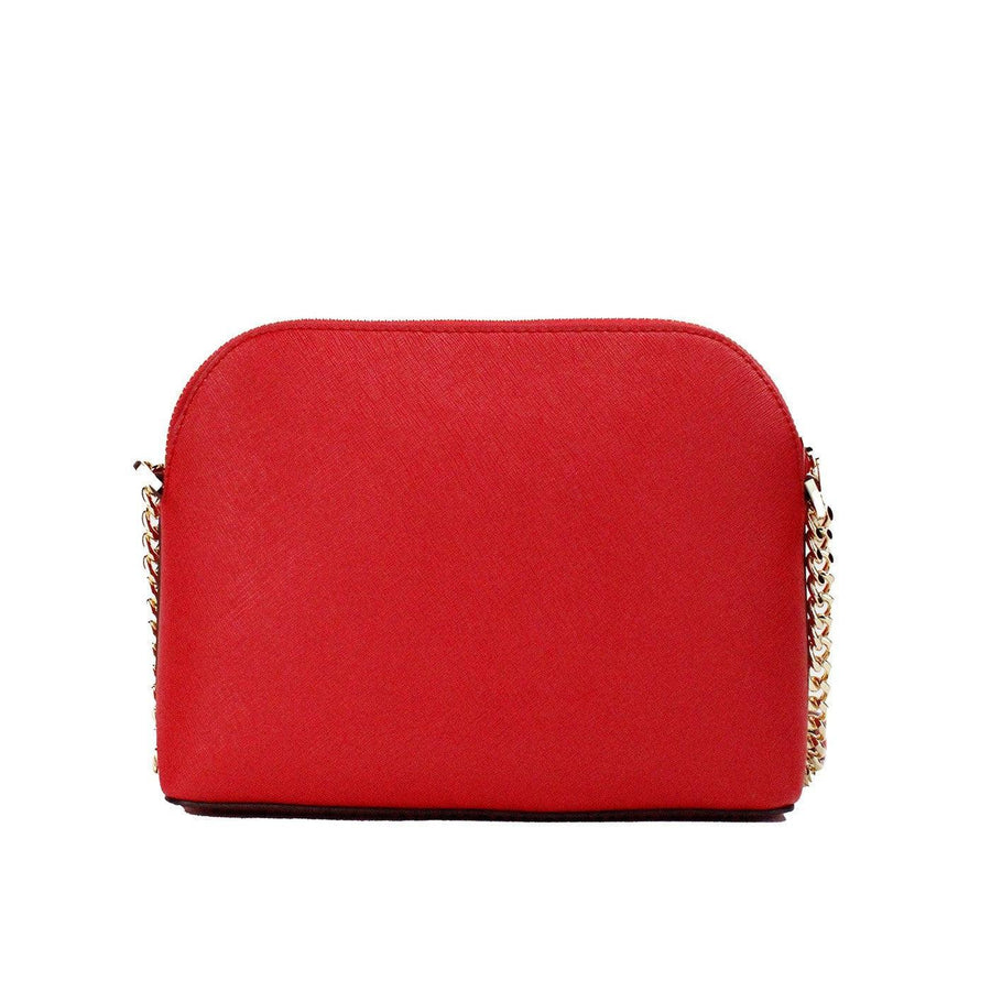 Michael Kors Jet Set Bright Red Medium X Dome PVC Crossbody Bag Purse