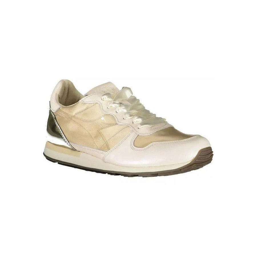 Diadora Beige Lace-Up Sneaker with Contrasting Details