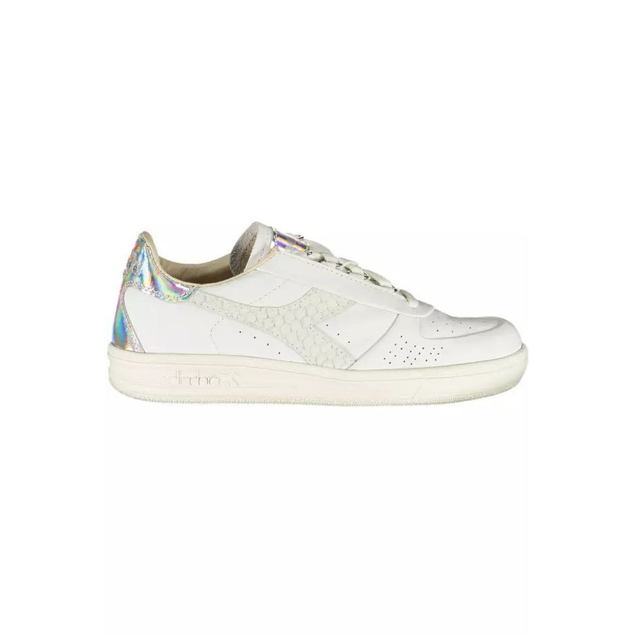 Diadora Chic White Lace-Up Sneakers with Logo Accent