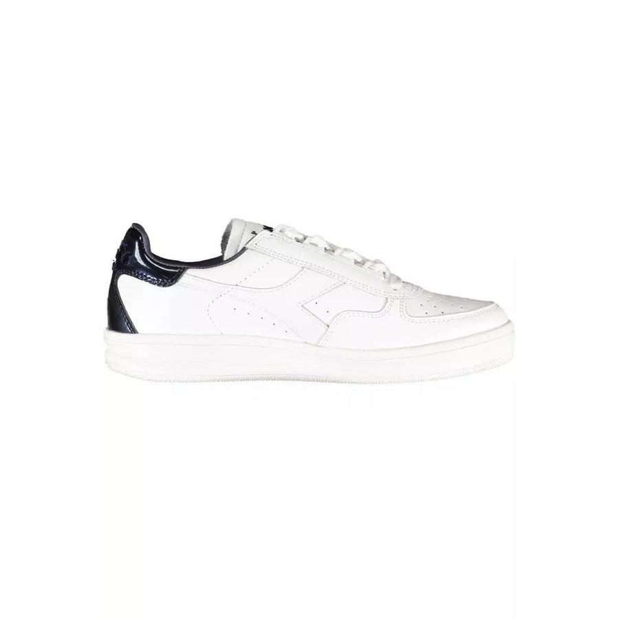 Diadora Elegant White Lace-Up Sneakers with Contrast Detail