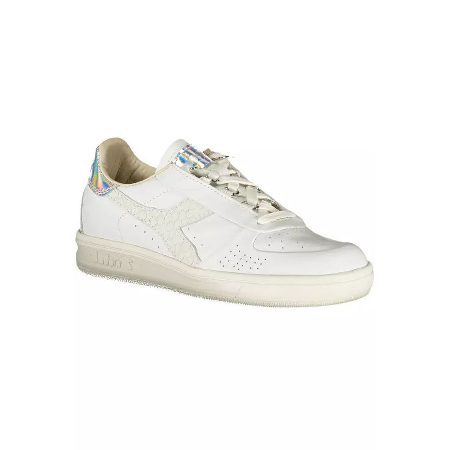 Diadora Chic White Lace-Up Sneakers with Logo Accent