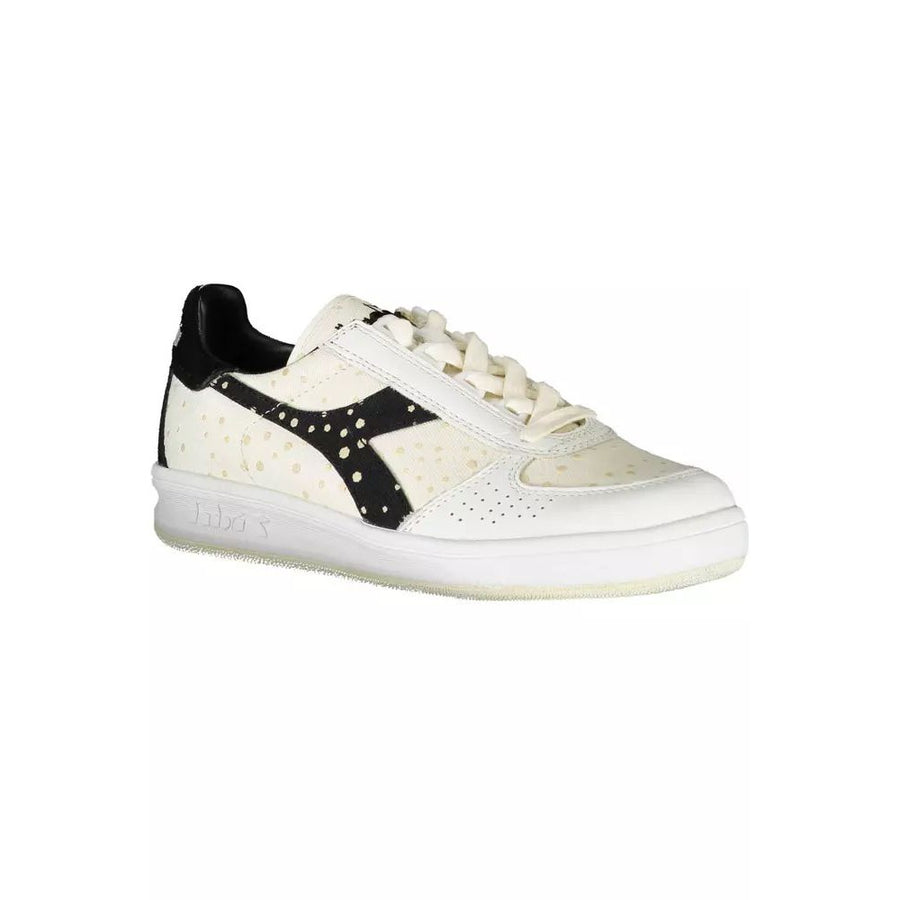 Diadora Elegant White Lace-Up Sneakers with Logo Accent