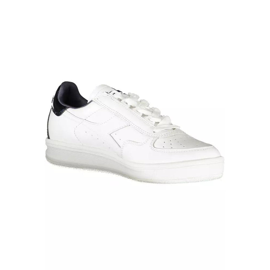 Diadora Elegant White Lace-Up Sneakers with Contrast Detail