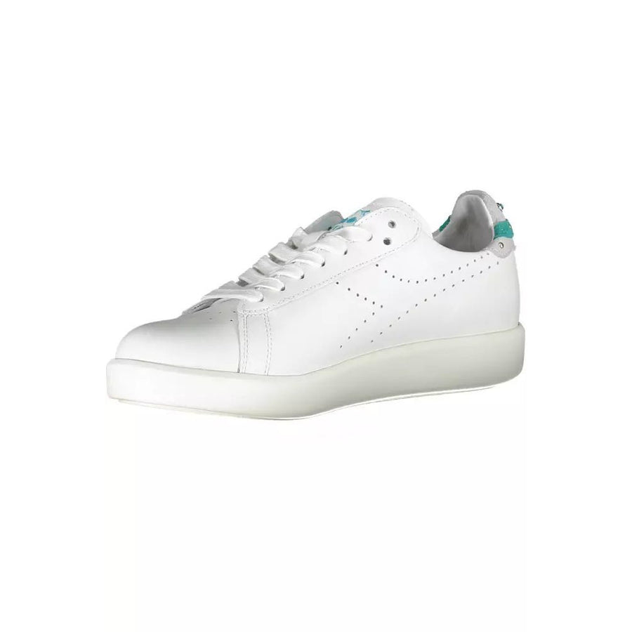 Diadora Chic White Lace-up Sneakers with Contrasting Accents