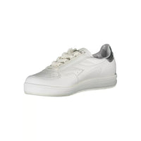 Diadora Elegant White Lace-Up Sneakers with Contrast Detail