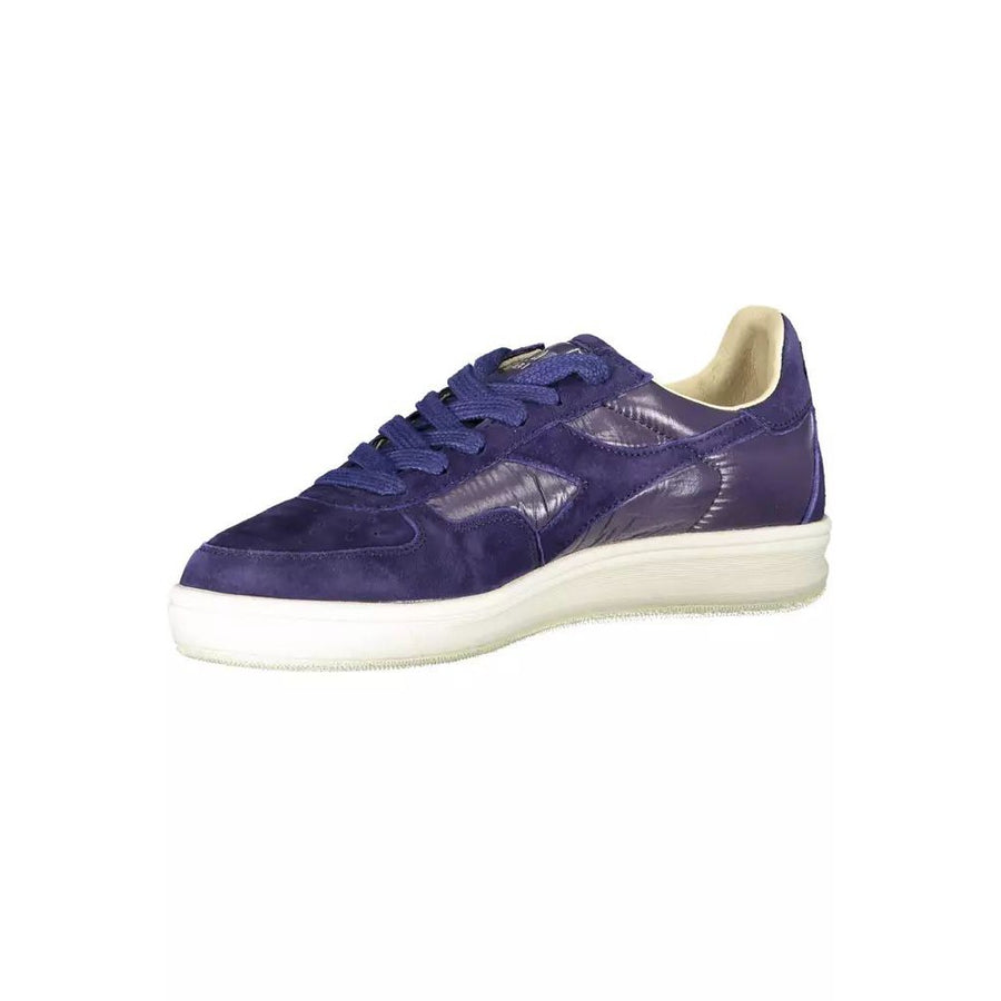 Diadora Crystal-Embellished Blue Sneakers With Contrasting Sole