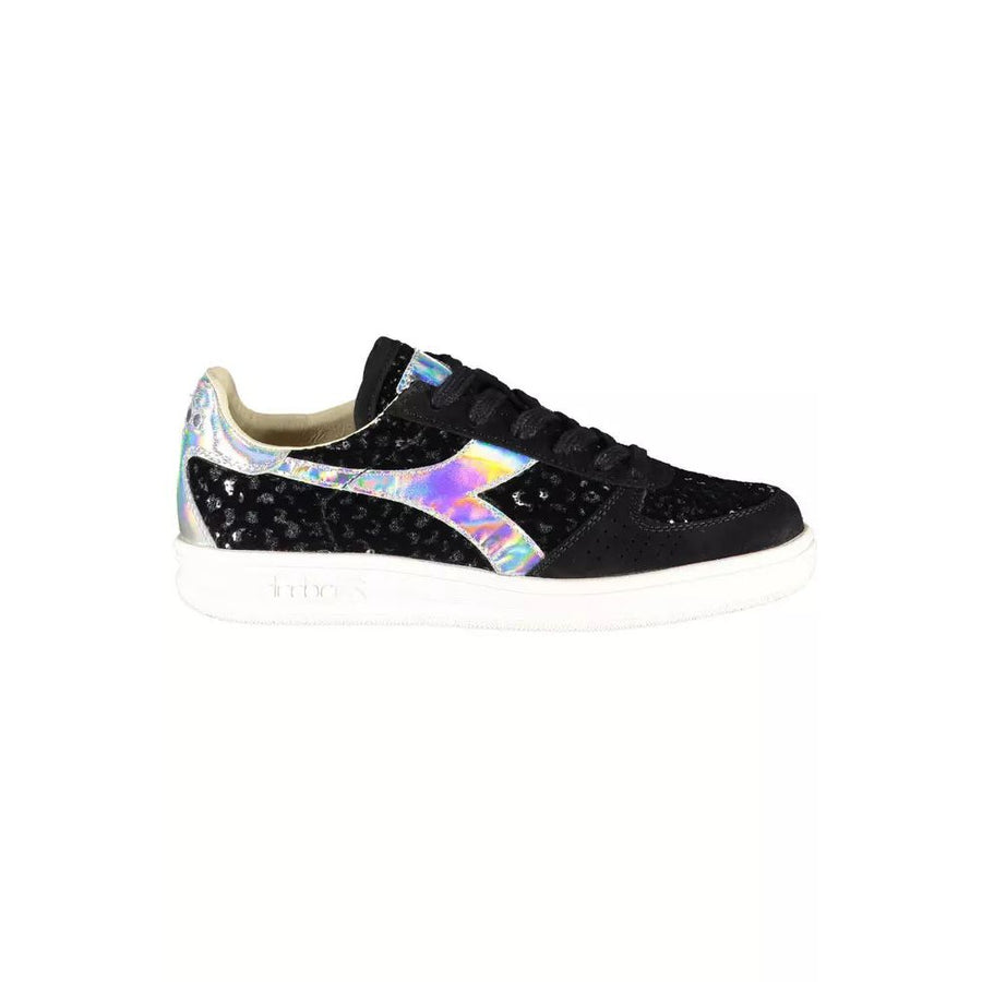 Diadora Chic Black Lace-Up Sneakers with Contrasting Details