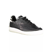 Diadora Sleek Black Leather Sneakers with Contrast Accents