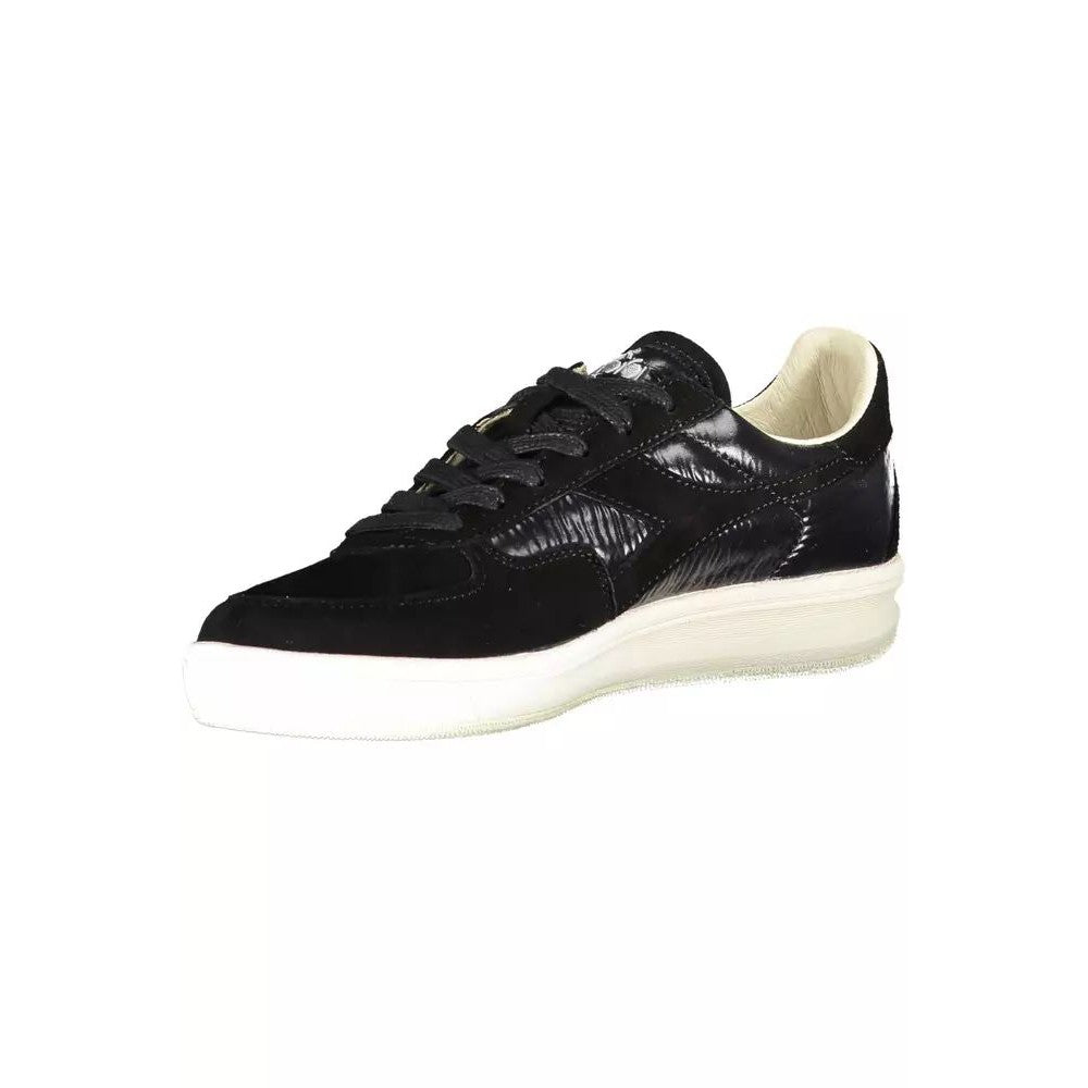 Diadora Elegant Black Sneakers with Swarovski Crystals