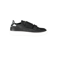 Diadora Sleek Black Leather Sneakers with Contrast Details