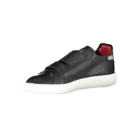 Diadora Sleek Black Leather Sneakers with Contrast Details