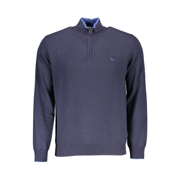 Harmont & Blaine Elegant Blue Half-Zip Turtleneck Sweater