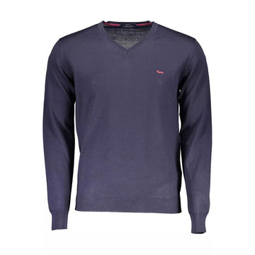 Harmont & Blaine V-Neck Woolen Elegance Sweater - Sky Blue