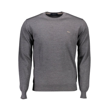 Harmont & Blaine Elegant Gray Wool Sweater with Classic Logo