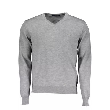 Harmont & Blaine Elegant V-Neck Wool Sweater in Gray