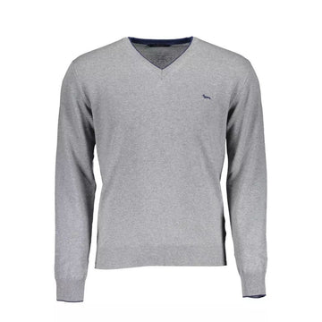 Harmont & Blaine Elegant V-Neck Contrast Detail Sweater
