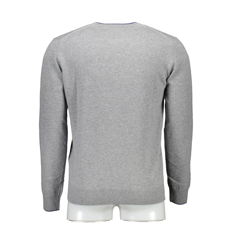 Harmont & Blaine Elegant Gray Sweater with Contrasting Accents