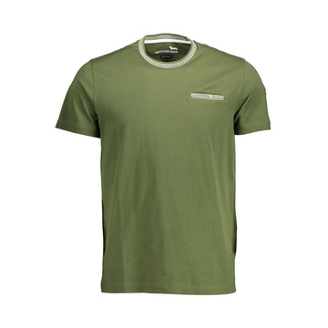 Harmont & Blaine Elegant Green Crew Neck Cotton Tee with Pocket