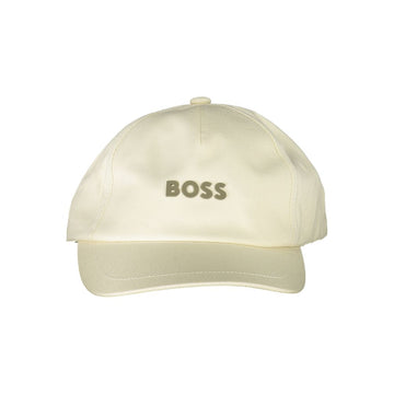 Hugo Boss Elegant Beige Cotton Visor with Iconic Embroidery