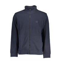 Hugo Boss Sleek Long-Sleeved Blue Sweatshirt with Logo Detail