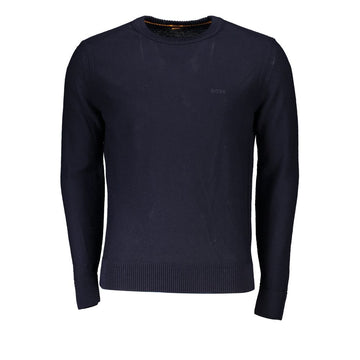 Hugo Boss Chic Blue Crew Neck Wool-Blend Sweater
