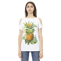 Just Cavalli Chic Uncovered Shoulder Printed Tee