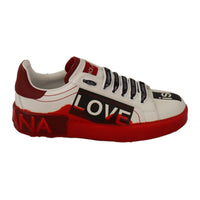 Dolce & Gabbana Asymmetrical Graphic Leather Sneakers