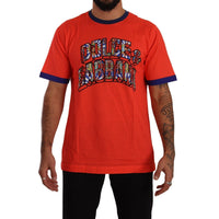 Dolce & Gabbana Elegant Orange Crew Neck Logo Tee