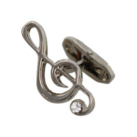 Dolce & Gabbana Silver Brass Tremble Clef Crystal Cufflinks