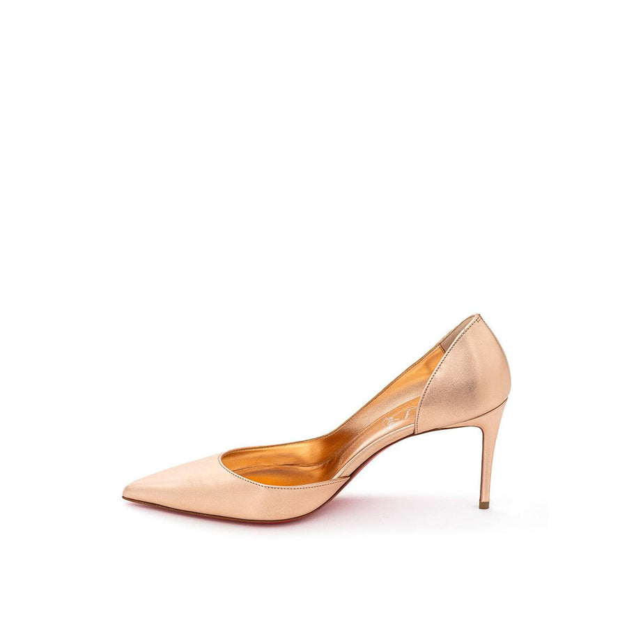 Christian Louboutin Rose Gold Metallic Leather Pumps