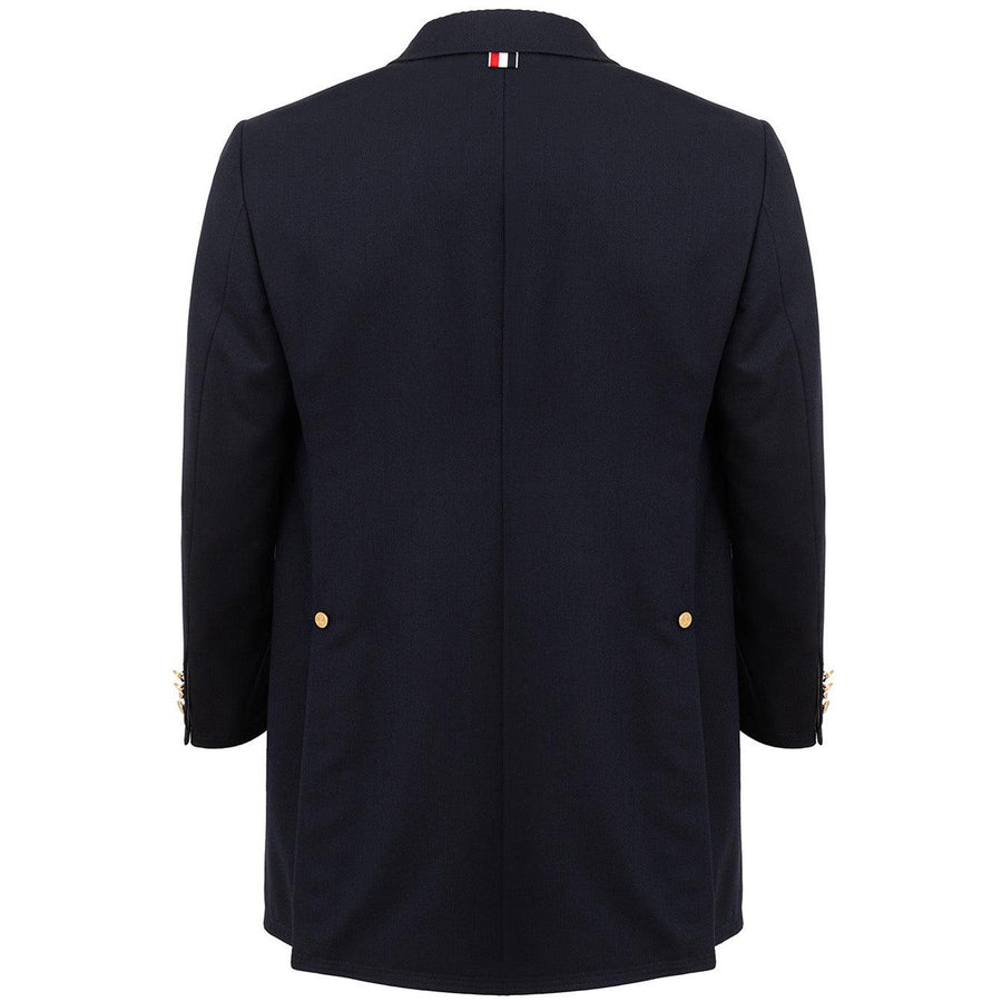 Thom Browne Elegant Grey Wool Chesterfield Overcoat