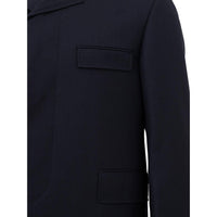 Thom Browne Elegant Grey Wool Chesterfield Overcoat