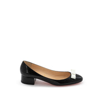 Christian Louboutin Elegant Black Patent Leather Ballet Flats