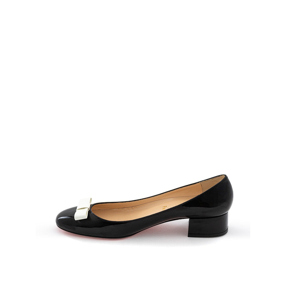 Christian Louboutin Elegant Black Patent Leather Ballet Flats