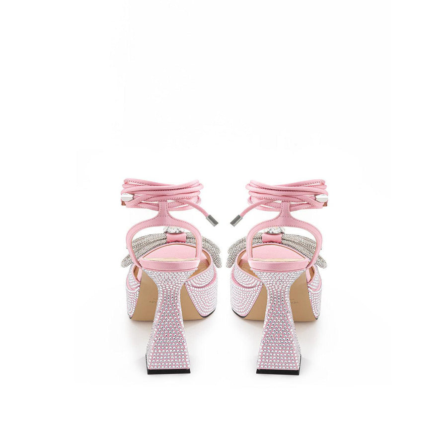 MACH & MACH Enchanting Pink Crystal Bow Sandals