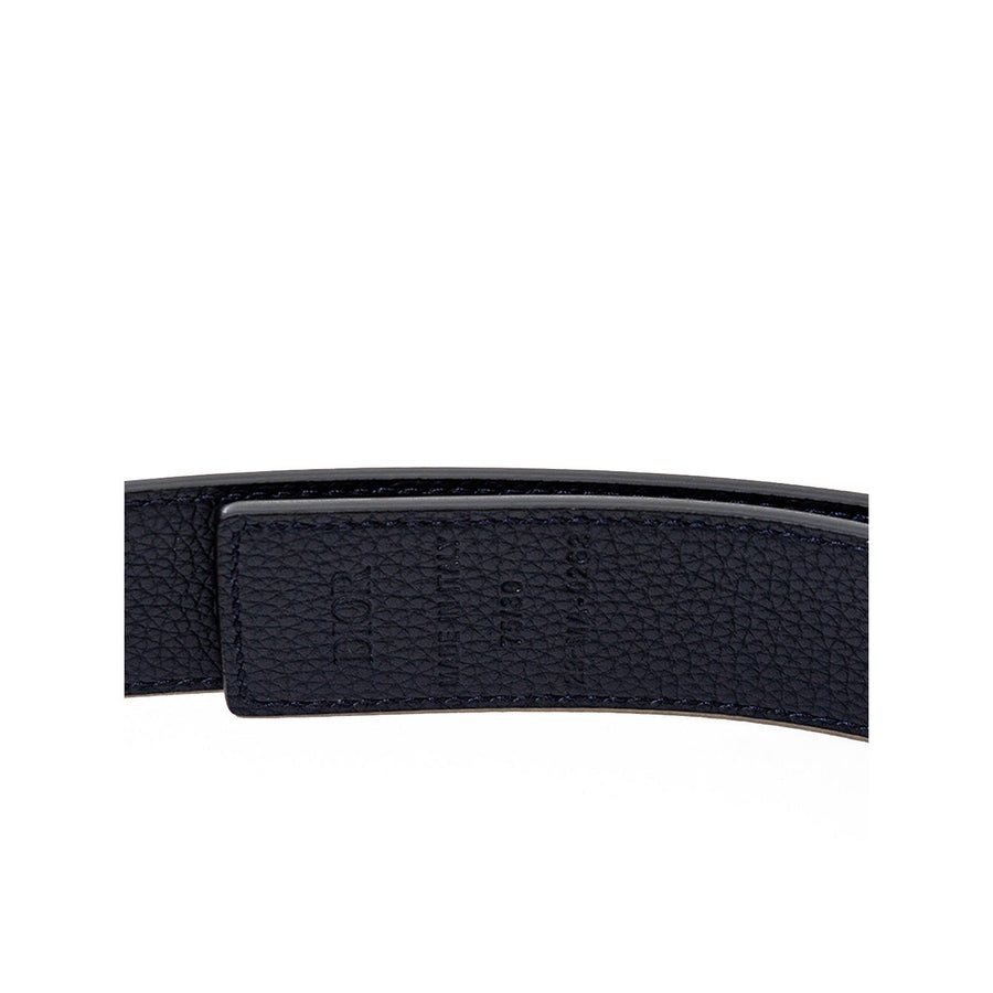 Dior Elegant Black Leather Belt with Golden Buckle