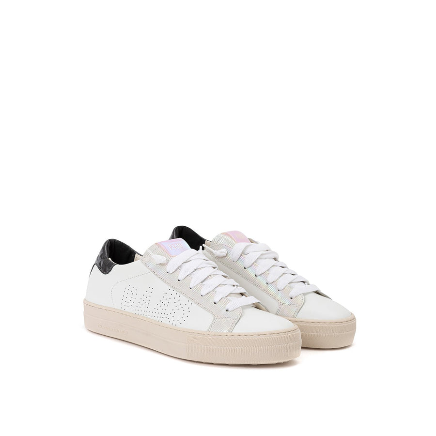 P448 Sleek White Leather Sneakers