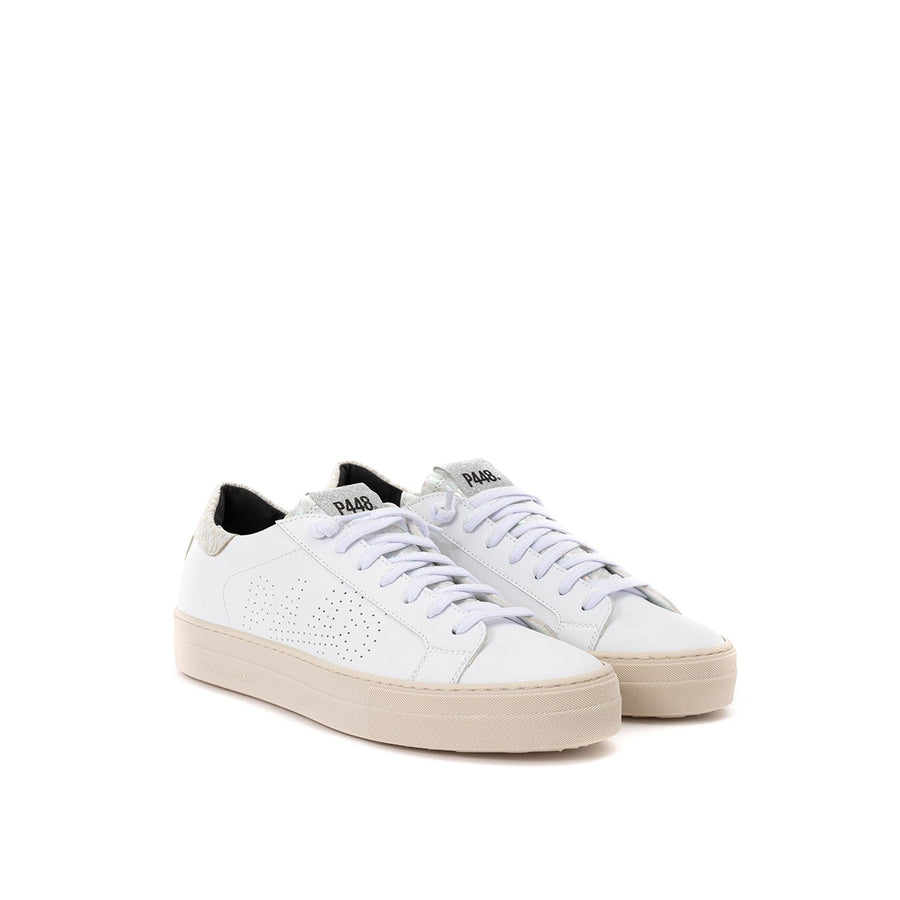 P448 Elegant White Leather Sneakers