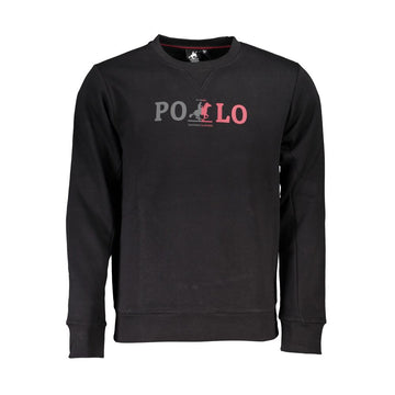 U.S. Grand Polo Chic Crew Neck Fleece Sweatshirt in Black