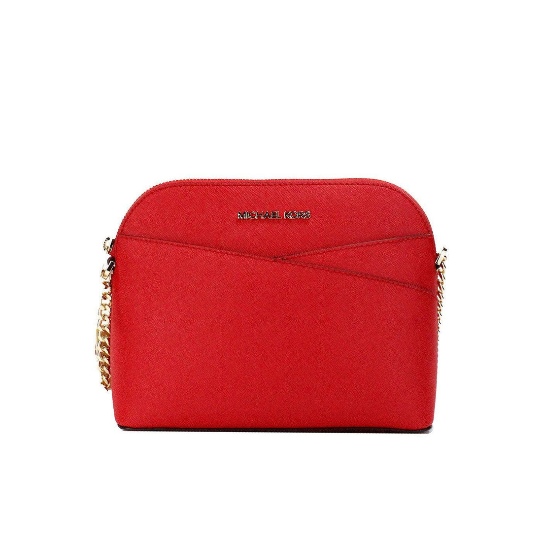 Michael Kors Jet Set Bright Red Medium X Dome PVC Crossbody Bag Purse